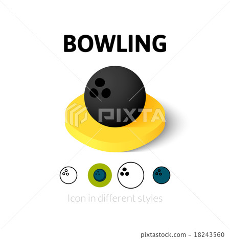 Bowling icon in different style 18243560