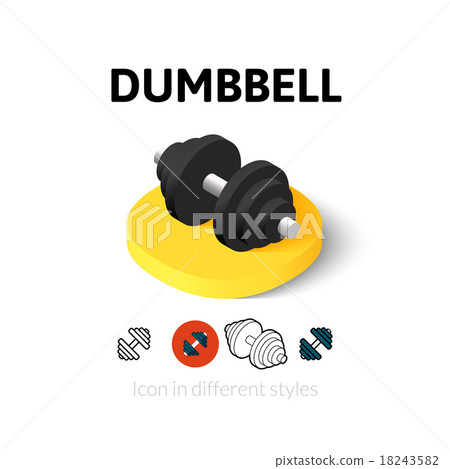 Dumbbell icon in different style Dumbbell icon in different style 18243582
