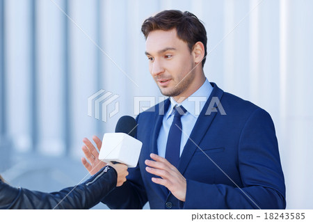 Gentleman in the process of expressing his opinion 18243585