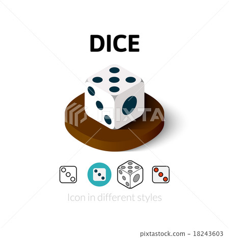 Dice icon in different style 18243603