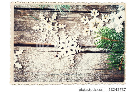 Card isolated on White with Christmas Snowflakes Card isolated on White with Christmas Snowflakes 18243787