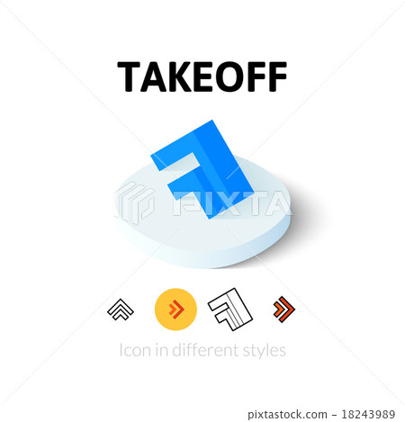 Takeoff icon in different style 18243989