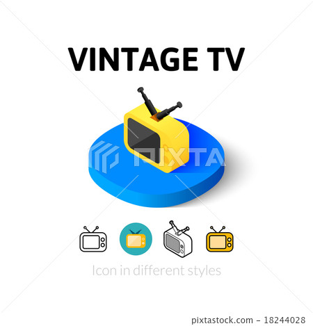 Vintage TV icon in different style 18244028