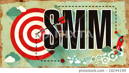 SMM Concept. Grunge Poster in Flat Design.  18244199
