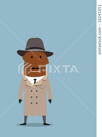 Detective man or spy agent in coat and hat Detective man or spy agent in coat and hat 18245851