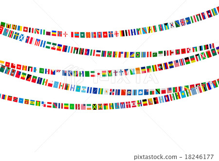 Garland_ white background of the world's flag Garland_ white background of the world's flag 18246177