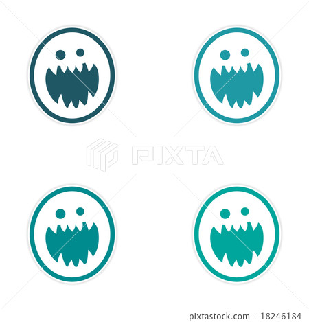 Sticker assembly bright monster with sharp teeth 18246184