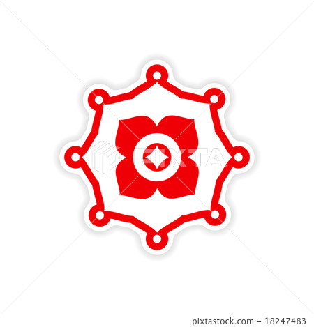 paper sticker Indian symbols on white background 18247483