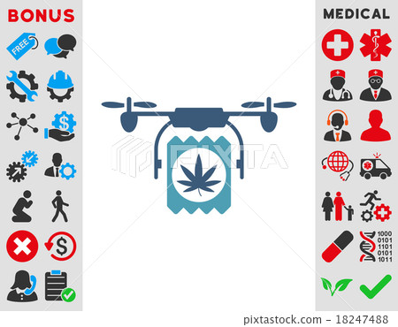 Drugs Drone Delivery Icon Drugs Drone Delivery Icon 18247488
