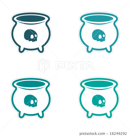 assembly sticker witches cauldron with a skull on 18249292