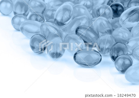 Soft gelatin capsule medicine on white background. 18249470