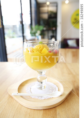 Scoops of mango ice cream fruit 18249895