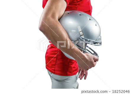 American football player with helmet 18252046