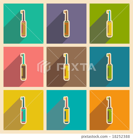 Icons of assembly toothbrush in flat style 18252388