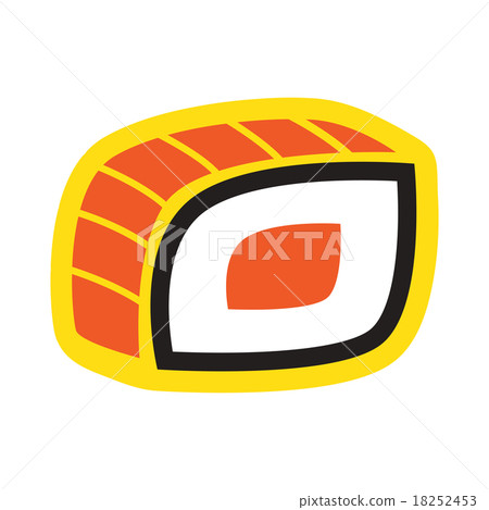 Flat with shadow icon Philadelphia roll on a Flat with shadow icon Philadelphia roll on a 18252453