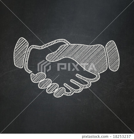 Politics concept: Handshake on chalkboard Politics concept: Handshake on chalkboard 18253237