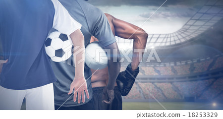 Composite image of fit people Composite image of fit people 18253329