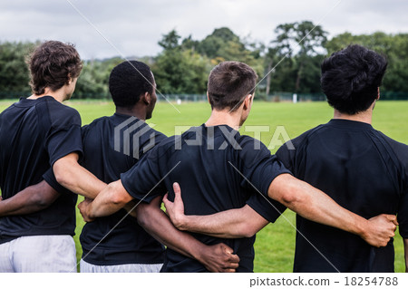 Rugby players standing together before match Rugby players standing together before match 18254788