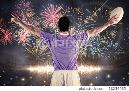 Composite image of rugby player gesturing with hands Composite image of rugby player gesturing with hands 18254985