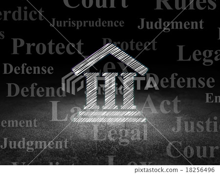 Law concept: Courthouse in grunge dark room Law concept: Courthouse in grunge dark room 18256496