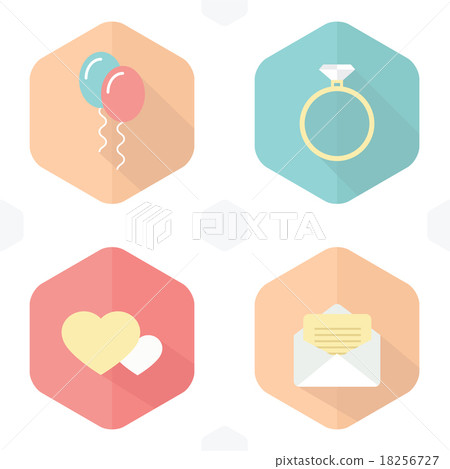 wedding symbols, icons, infographic 18256727