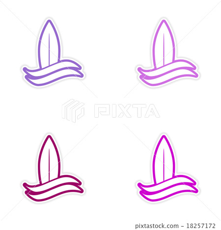 Set of stickers surfboard on white background Set of stickers surfboard on white background 18257172