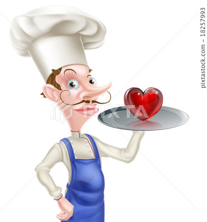 Cartoon Chef with Heart 18257993
