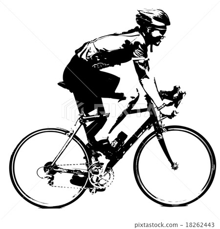 Silhouette of a cyclist male.  vector illustration 18262443