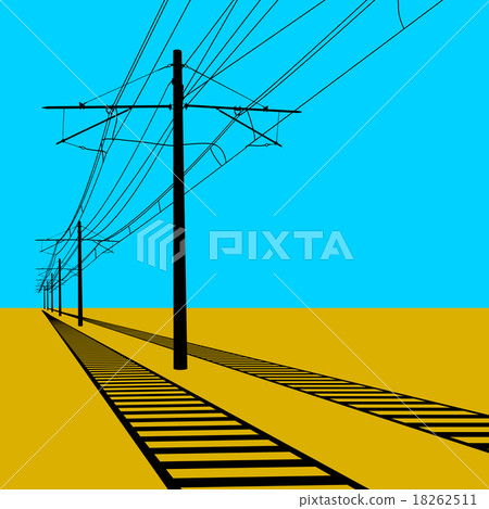 Railroad overhead lines. Contact wire. Vector . Railroad overhead lines. Contact wire. Vector . 18262511