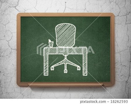 Business concept: Office on chalkboard background Business concept: Office on chalkboard background 18262593