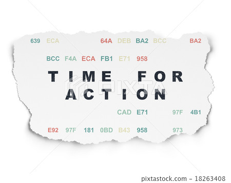 Timeline concept: Time for Action on Torn Paper Timeline concept: Time for Action on Torn Paper 18263408