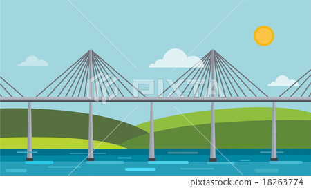 Modern bridge vector illustration 18263774