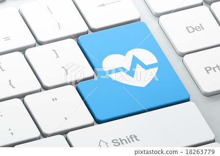 Medicine concept: Heart on computer keyboard Medicine concept: Heart on computer keyboard 18263779