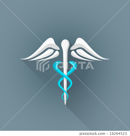 vector flat caduceus medicine symbol illustration - Stock Illustration ...