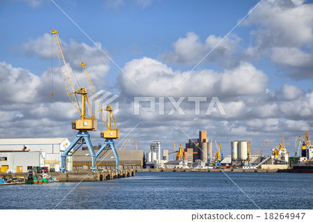 Cranes in the port of Brest, France Cranes in the port of Brest, France 18264947