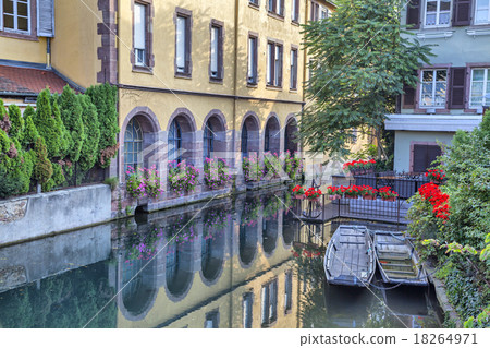Small touristic boats at the pier in Colmar 18264971