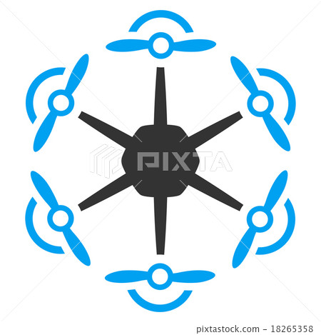 Flying Hexacopter Flat Icon 18265358