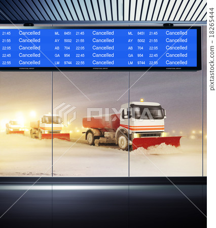 non-flying night in airport 18265444