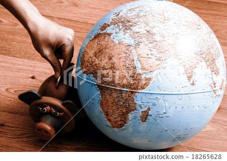 Money box with globe of world 18265628