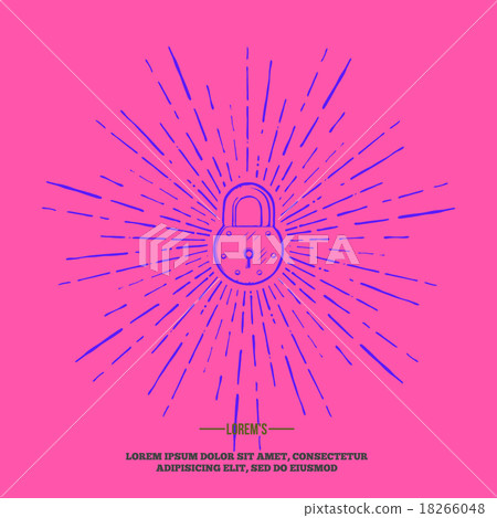 t-shirt graphic padlock with rays illustration t-shirt graphic padlock with rays illustration 18266048