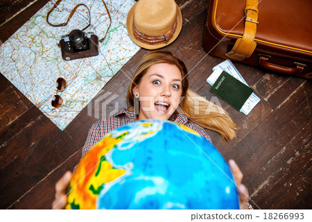 Concept for dreamy girl and traveling Concept for dreamy girl and traveling 18266993