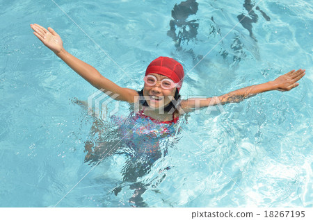 Girls playing in the pool 18267195