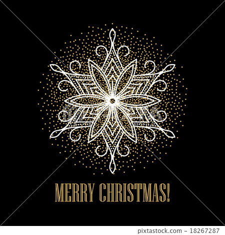 Festive gold background with golden snowflakes Festive gold background with golden snowflakes 18267287