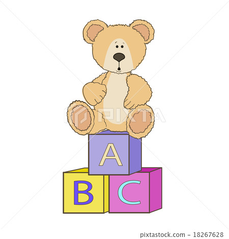 Cute teddy with alphabet toy cubes Cute teddy with alphabet toy cubes 18267628
