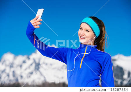 Woman running in mountains 18267884