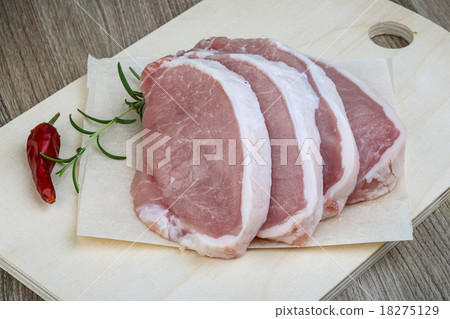 Raw pork steak 18275129