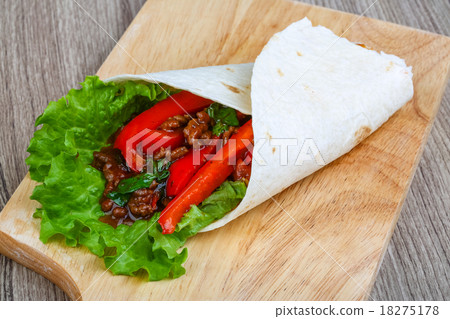 Tortilla with meat Tortilla with meat 18275178