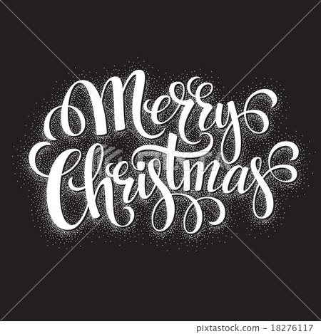 Black and White Christmas Card. Merry Christmas - Stock Illustration ...