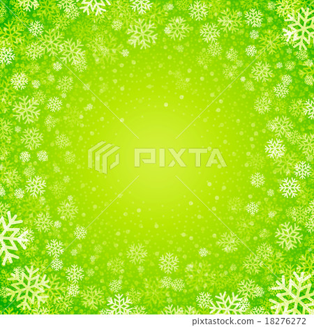 Christmas background of snowflakes in green colors - Stock Illustration ...