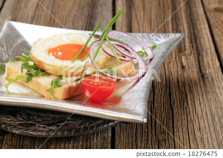 Fried egg and white bread Fried egg and white bread 18276475